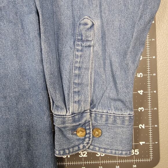 Vintage Dickies Shirt XL Denim Workwear 90s Y2K Americana Retro Outdoors Biker - Picture 2 of 12